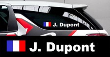 2 X NOM PILOTE + DRAPEAU RALLYE COURSE AUTOCOLLANT STICKER (004)