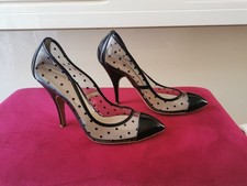 SONIA RYKIEL  - Escarpins plastique transparent à pois noirs - Pointure  37 eu