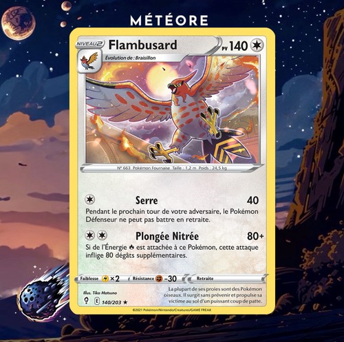 Carte pokémon flambusard - carte,