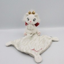 Doudou plat chat blanc Les