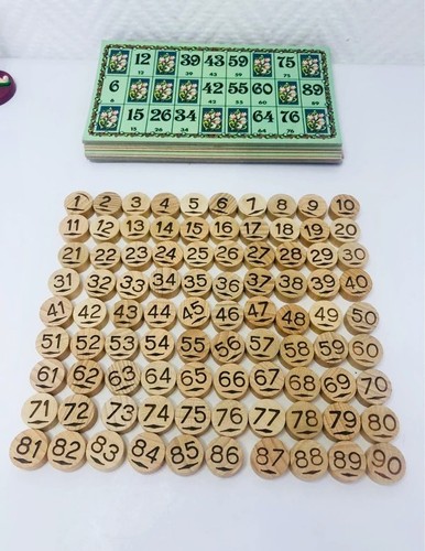 Ancien jeu loto bois - jeu, de