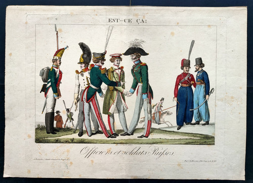 Eau forte 1814 officiers - 1814,