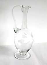 MAGNIFIQUE AIGUIÈRE CARAFE VERSEUSE EN VERRE GRAVÉ H:32cm - NEUF