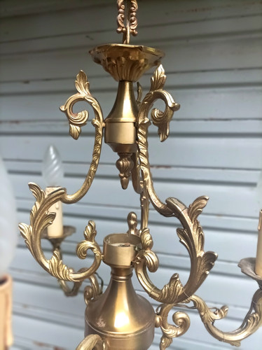 Ancien lustre cage bronze 3 - ancien,