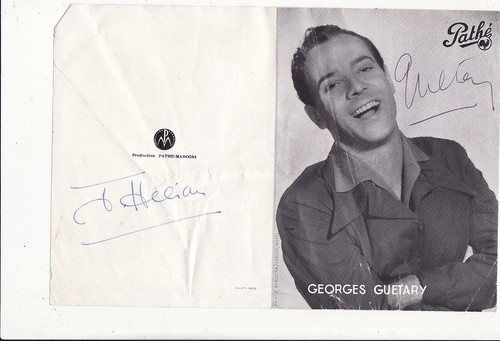 Autographe georges guetary - de,
