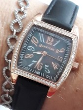 Valeur 126 € Neuve ! Montre QUANTIÈME Noir et doré Or + écrin