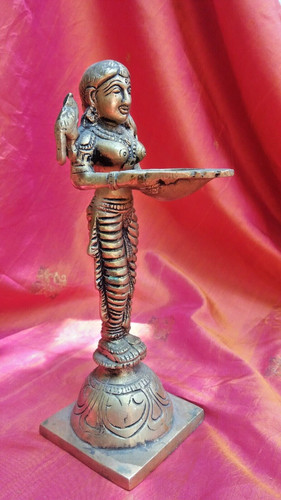 Lampe huile apsara statue - huile,