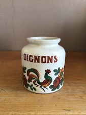 Pots à oignons LML en grès France vintage motif coq