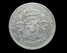 Espagne – 2 Pesetas 1883  Alfonso XII – Spain