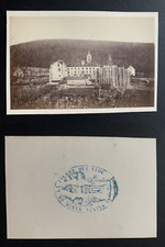 France, abbaye de la Pierre qui Vire, en construction Vintage albumen print CDV.
