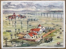 ?️ Ancienne affiche scolaire Rossignol, 1950 - 31 Estuaire, delta 32 Inondation