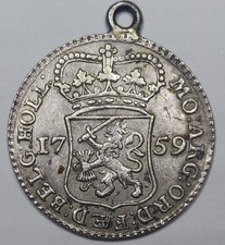 Rare Monnaie Argent, 1/4 Gulden 1759, Province of Utrecht - NETHERLANDS