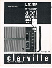 PUBLICITE ADVERTISING 114  1963  CLARVILLE  transistor MAGISTOP