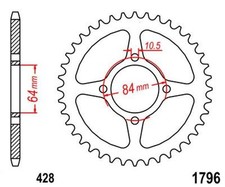 Roue a Chaîne 48 Dents pour SUZUKI RV 125 Van Van 2003-2015