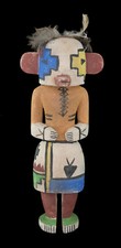 Ancienne Poupée style Kachina guerrier Zuni Hopi amérindienne 32 cm # BD