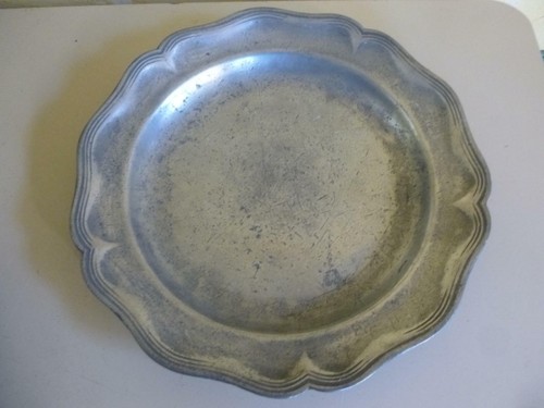 Assiette ancienne plat - plat, etain