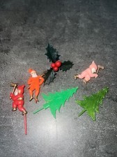 Lot Ancienne Décoration Buche De Noel Sapin Nain