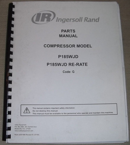 Ingersoll rand p185wjd - ingersoll, manuel