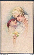 C177 ART DECO uns CORBELLA COUPLE PIERROT & COLOMBINE MARQUISE PERRUQUE DEGAMI