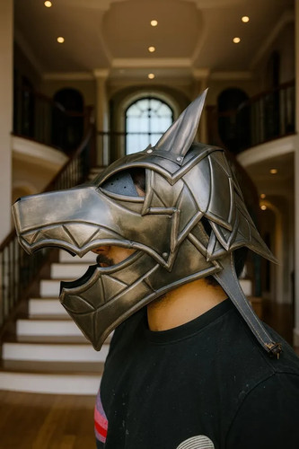 Casque loup médiéval en - de,