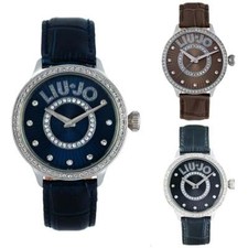 Montre Femme LIU JO Luxury BRILL Cuero Bleu Brun Gris Noir Cafè Swarovski