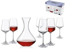 Ensemble De 7 Pièces Dégustation Sandra Bohemia Verres Et Carafe Transparent