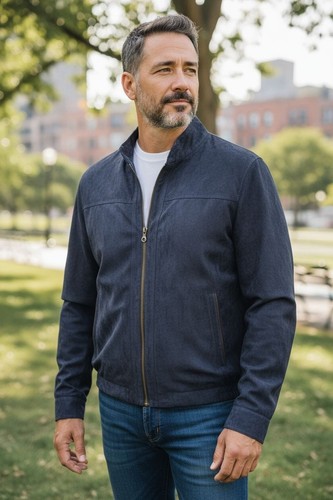 Veste blouson simili cuir - en,