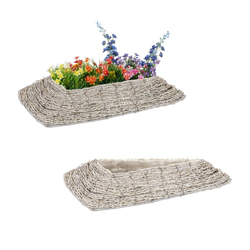Pot fleurs rotin - de, lot
