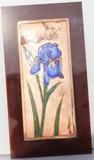 PLAQUE DECORATIVE EN CUIVRE SUR PLEXIGLASS - AUX IRIS - 22,5 x 12 cm