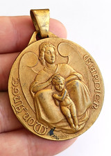 médaille bronze Ange Gardien F Bouillot art sacré deco ancien religious medal