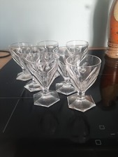 7 ANCIENS VERRES  CRISTAL BACCARAT ST LOUIS ? TAILLE BISEAUX  H 9 Cm 