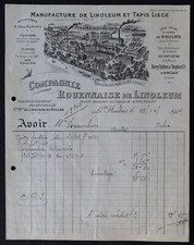 Facture LE HOULME 1924 Compagnie rouennaise de Linoléum billhead 142