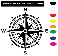 Sticker Autocollant Boussole Rose des Vents – Vinyle Voiture Moto Déco