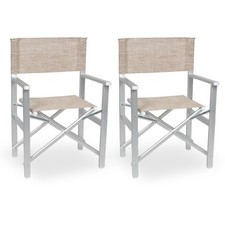 Chaise Metteur en Scène Ketty Aluminium Assise Et Dossier Textilene Brun Clair X