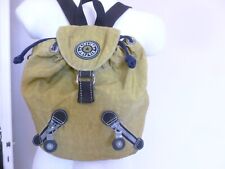 SAC A DOS  KIPLING TOILE DEPERLANTE VERT MOUTARDE