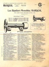 MOULINS (03) MACHINES A BOIS MARQCOL / BIPALIERS / PROSPECTUS