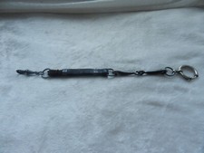 Ancienne chaine de montre à gousset en acier et cuir