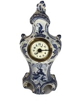 Horloge Reveil faïence Royal Bonn décor Delft