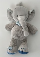 5614?28Cm Doudou Peluche Eléphant Nattou Bleu Gris
