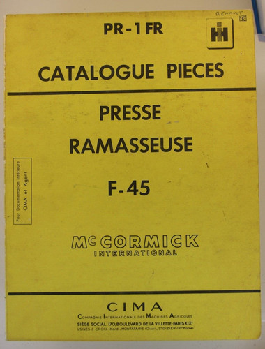 Catalogue pièces presse - pièces, ih