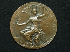 MEDAILLE BRONZE 53mm GEORGES LEMAIRE EXPOSITION DE PARIS 1900