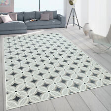 Tapis Intérieur & Extérieur Balcon Terrasse Motif Rétro Tissage 3D Gris Beige