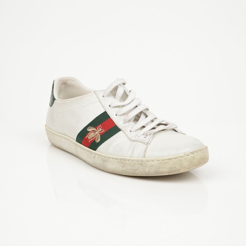 Gucci baskets abeille blanche - baskets,