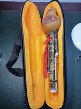 Hulusi chinois décoratif en calebasse et bambou avec étui 