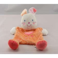 Doudou plat lapin orange