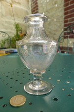 Originale petite verrerie à côtes plates, en cristal, ancienne