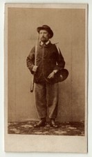 photo cdv 1875 Casimir Nialaud chasseur carabine et cor de chasse - Hunter