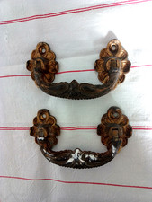 PAIRE POIGNEES BRONZE MOBILIER PIANO