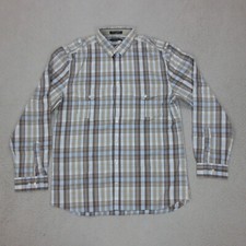 Chemise Carreaux Ajustée Popeline Gant Homme XL Marron Manches Longues Coton