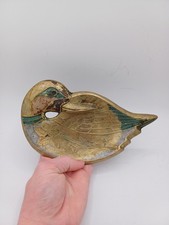 Vide-Poche Canard en Laiton Peint à la Main – Déco Vintage Artisanale